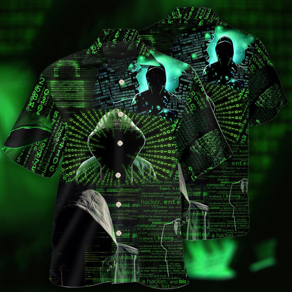 Hacker Tech Hawaiian Shirt For Island Vacations, Resort Wear, And Relaxed Seasonal Style