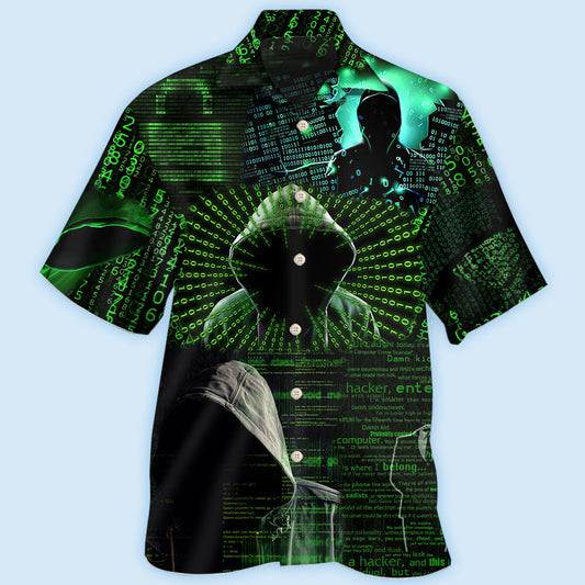 Hacker Tech Hawaiian Shirt For Island Vacations, Resort Wear, And Relaxed Seasonal Style