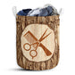 Hairstylist Bark Wood Laundry Basket For Bathroom Bedroom Storage