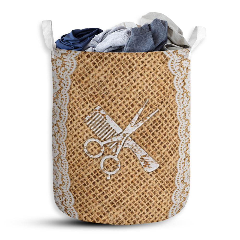 Hairstylist Lace Laundry Basket For Bathroom Bedroom Storage
