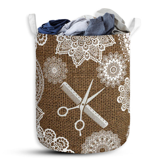 Hairstylist Lace Handmade Laundry Basket For Bathroom Bedroom Storage