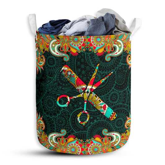 Hairstylist Mandala Colorful Laundry Basket For Bathroom Bedroom Storage
