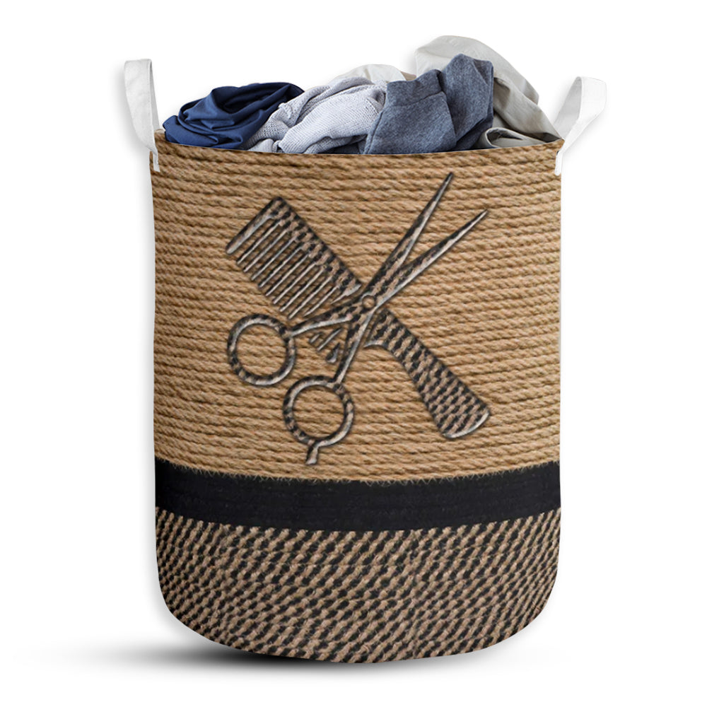 Hairstylist Rope Wallpaper Laundry Basket For Bathroom Bedroom Storage