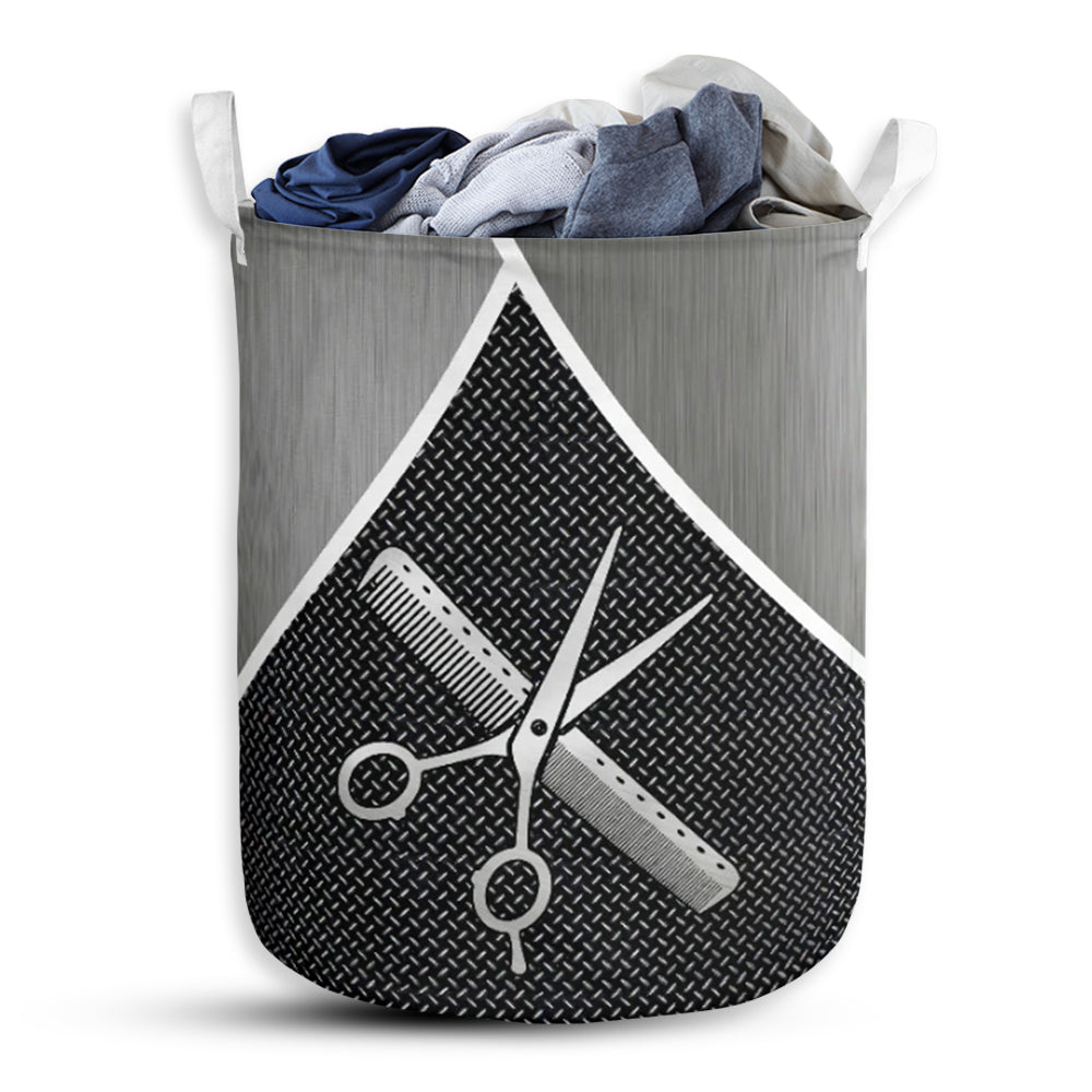 Hairstylist Silver Laundry Basket For Bathroom Bedroom Storage