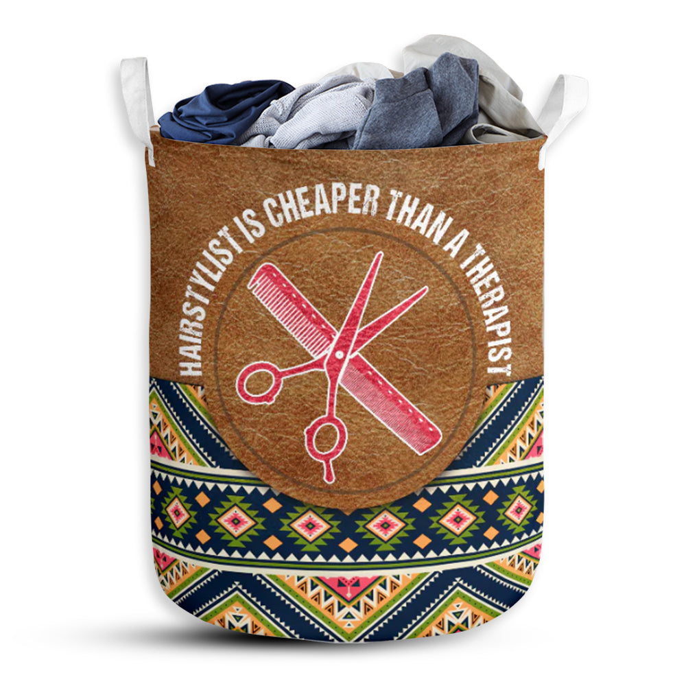 Hairstylist Suede Pattern Laundry Basket For Bathroom Bedroom Storage