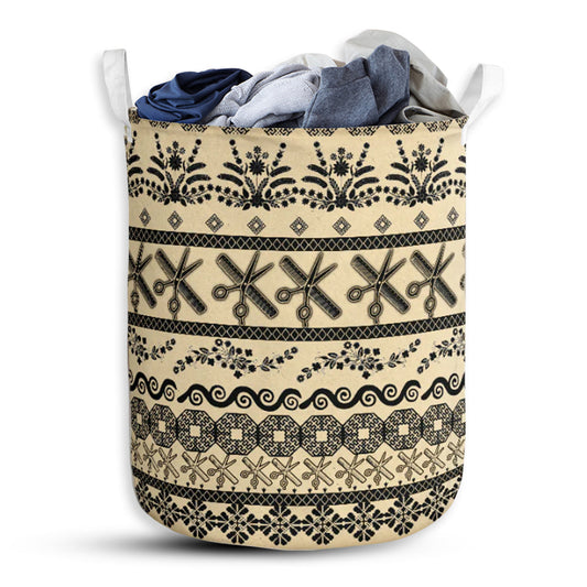 Hairstylist Vintage Laundry Basket For Bathroom Bedroom Storage