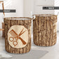 Hairstylist Bark Wood Laundry Basket For Room Home Organizer