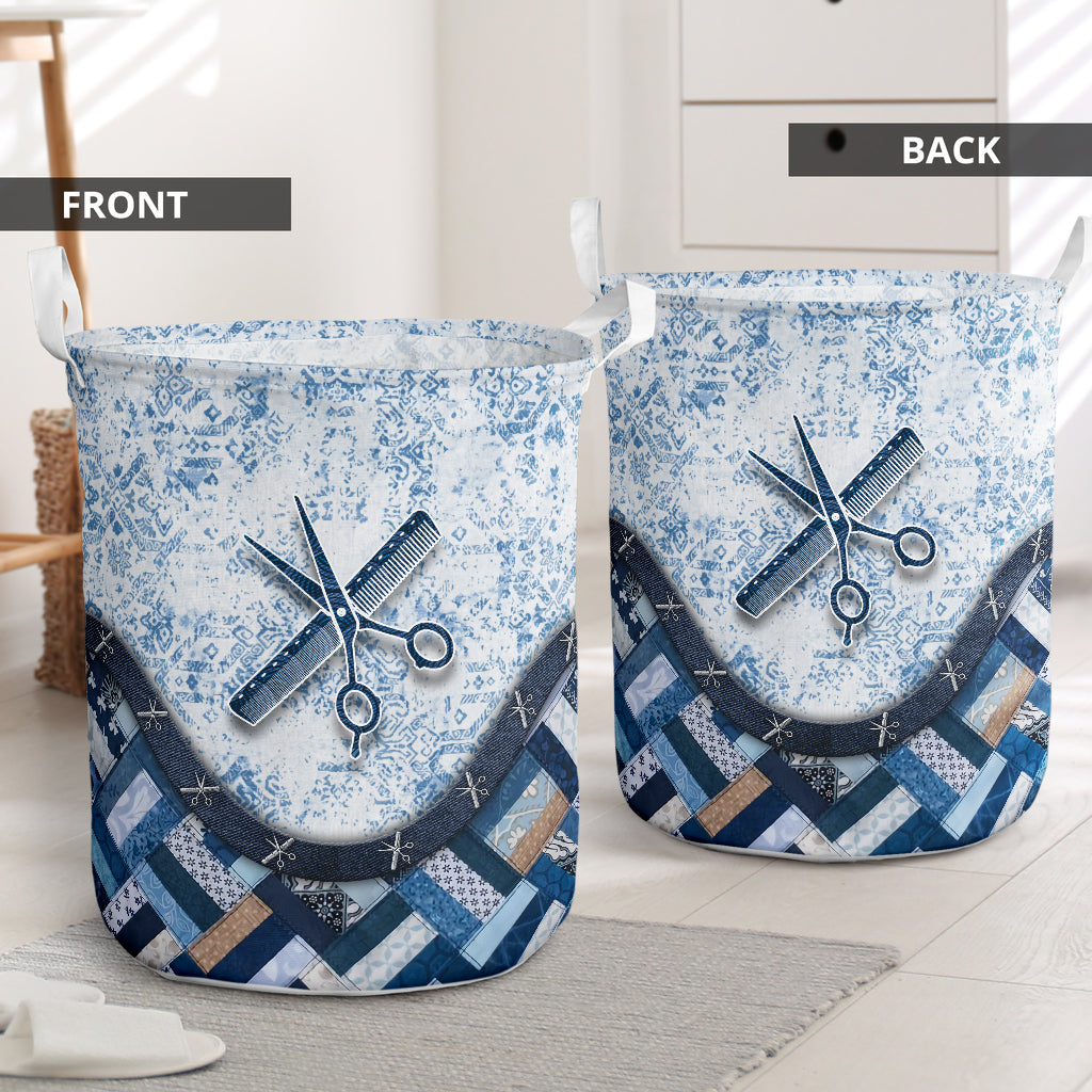 Hairstylist Blue Laundry Basket For Room Home Organizer