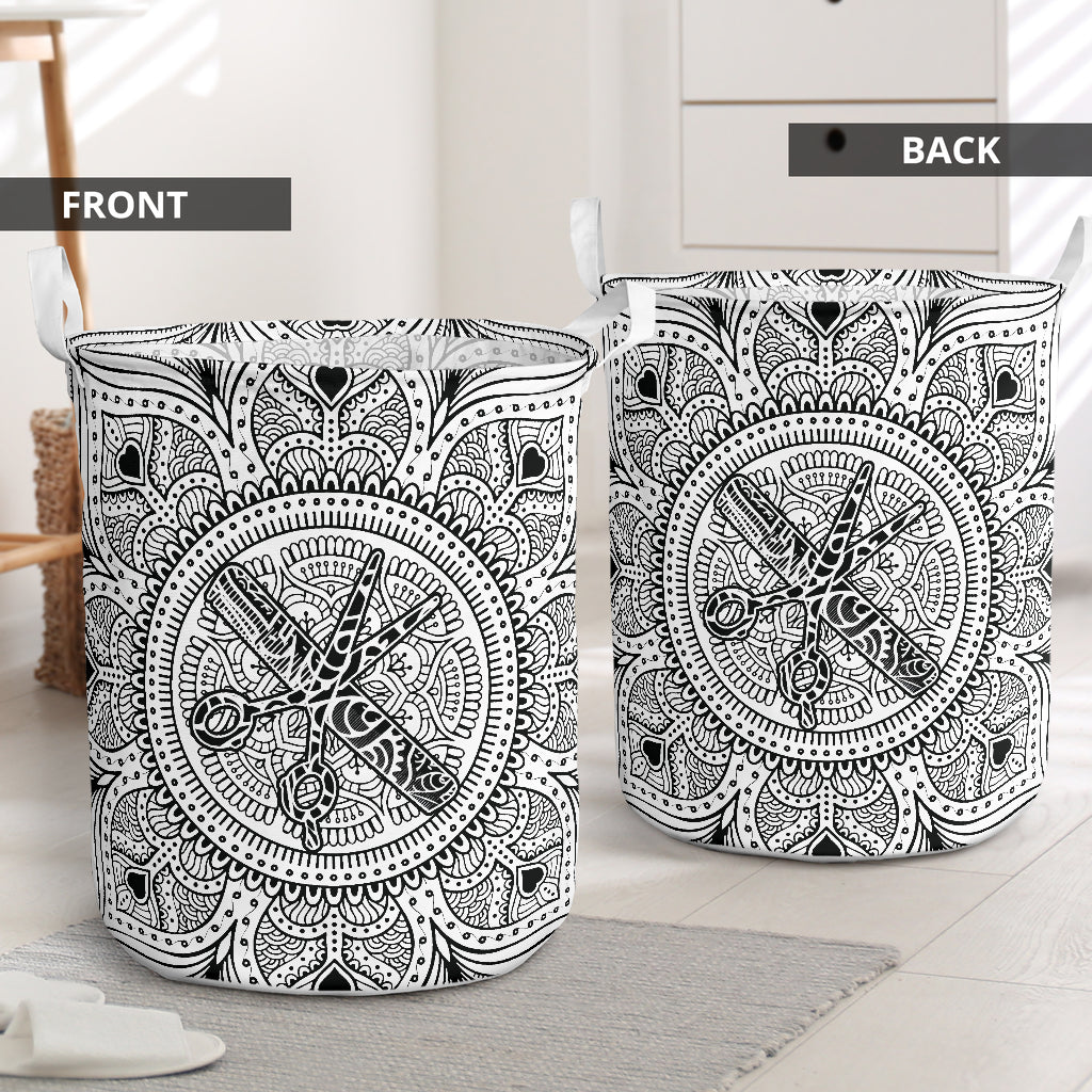 Hairstylist Mandala Style Laundry Basket For Room Home Organizer