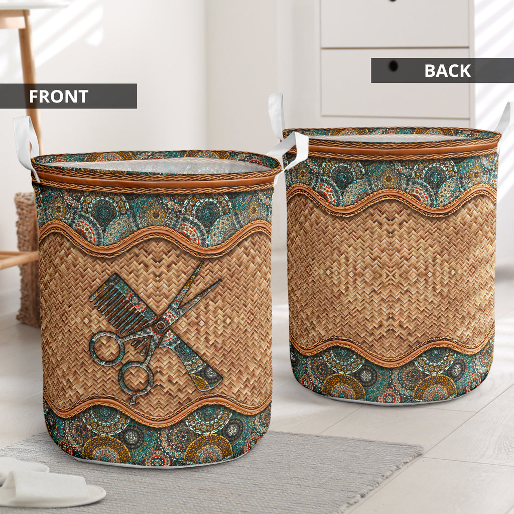 Hairstylist Rattan Mandala Laundry Basket For Room Home Organizer