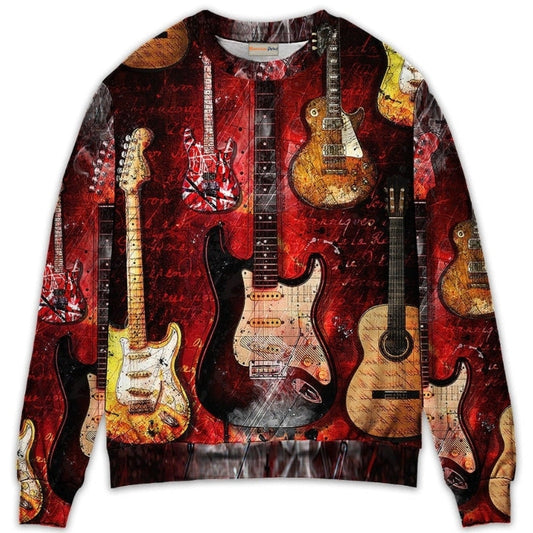 Halloween Abstract Guitar Sweater For Halloween Events Weekend Outings And Creative Gift Giving