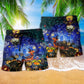 Halloween Dogs Fun Beach Shorts Pattern View For Relaxed Vacation Styling