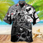 Black Cat Halloween Flying Horror Night Hawaiian Shirt For Resort Getaways And Comfortable Summer Activities