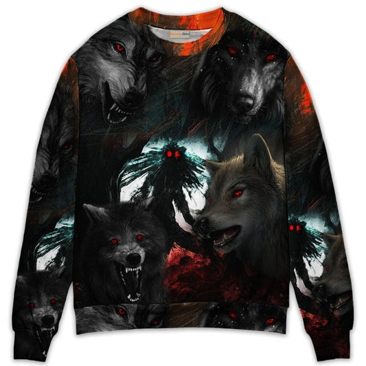 Halloween Black Wolf Night Sweater For Casual Wear Parties And Thoughtful Gifting