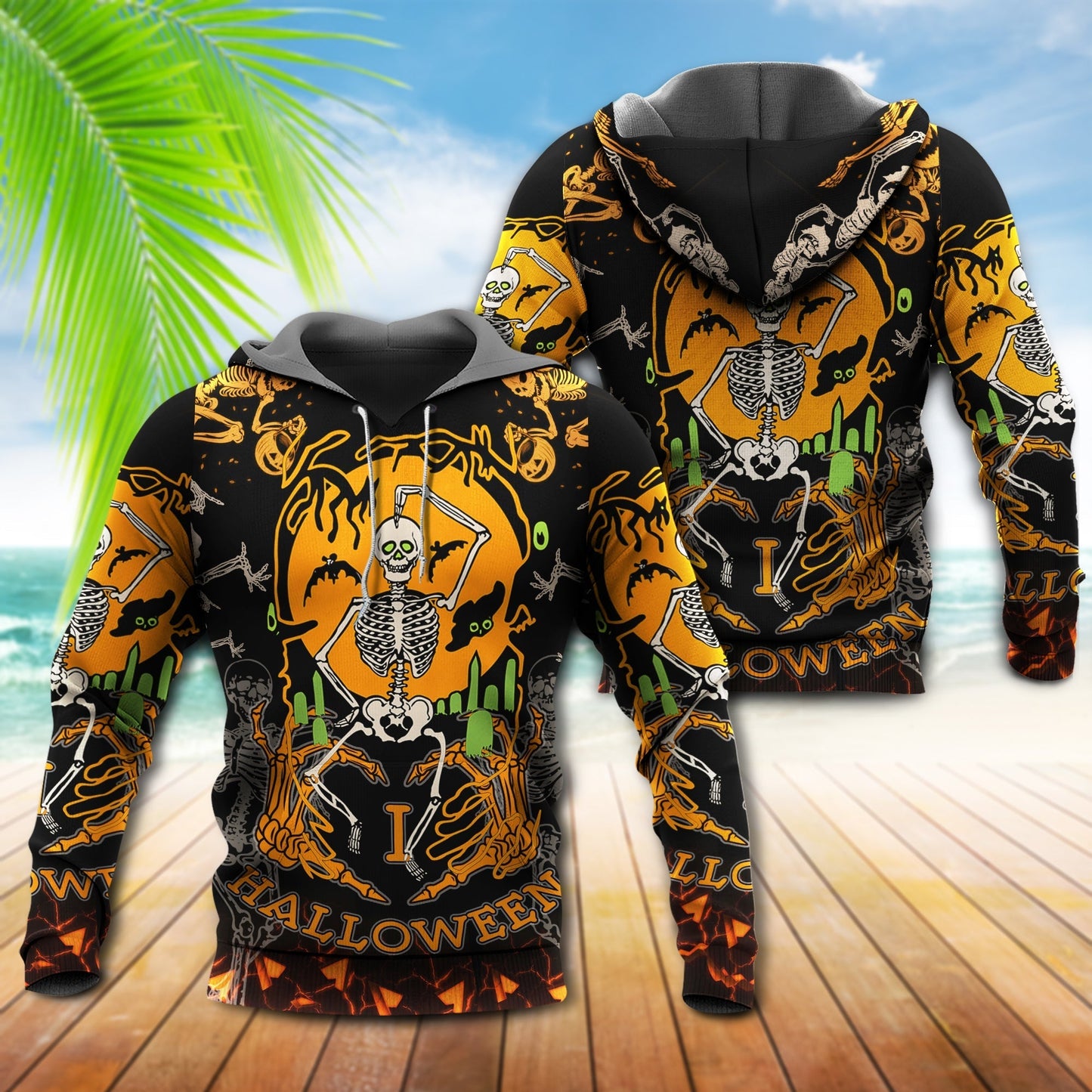 Dark Halloween Dancing Skeleton Hoodie For Alternative Events Seasonal Outings And Gift Ideas
