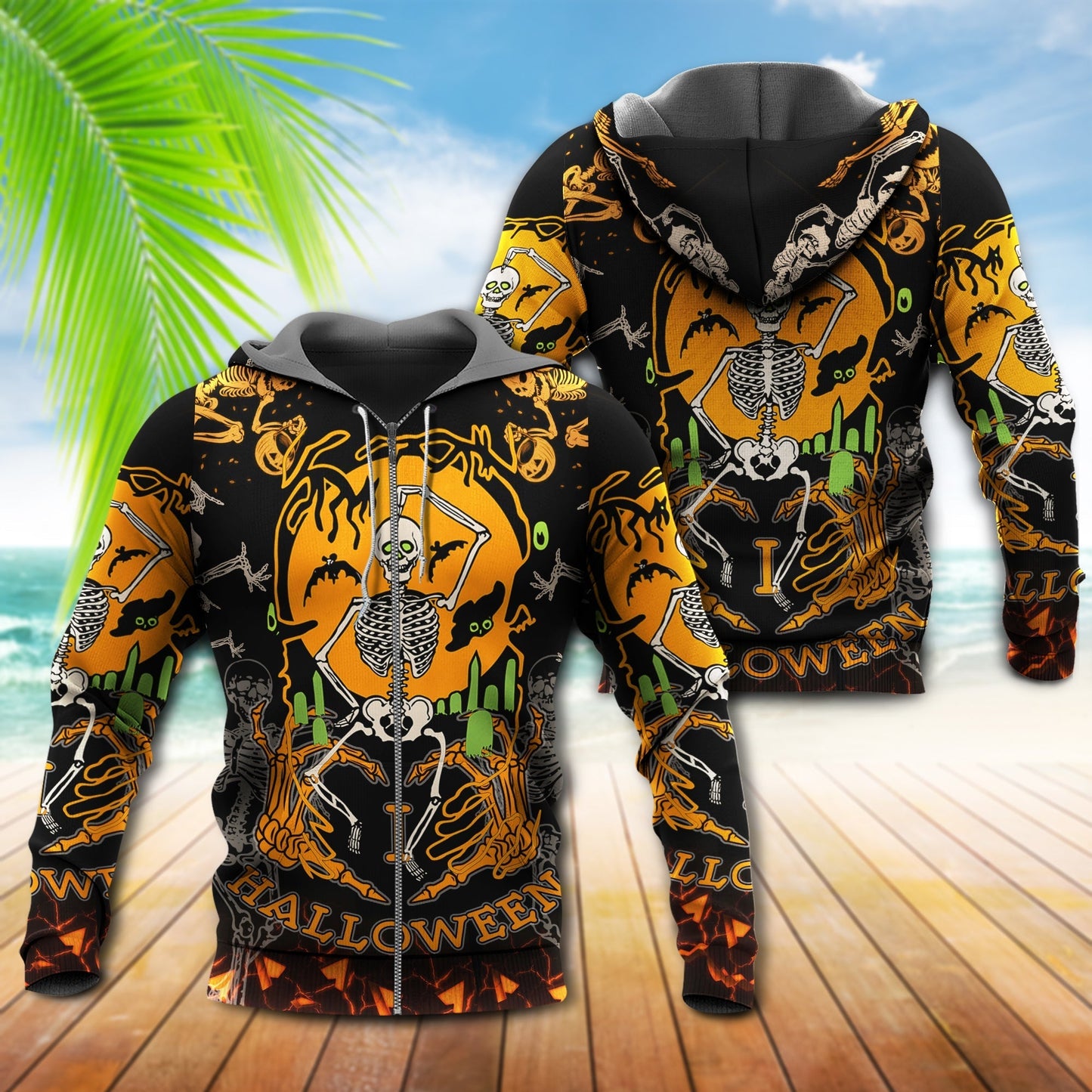Dark Halloween Dancing Skeleton Hoodie For Alternative Events Seasonal Outings And Gift Ideas