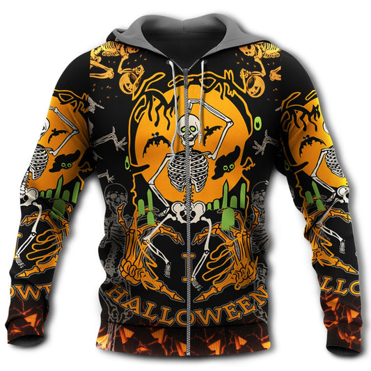 Dark Halloween Dancing Skeleton Hoodie For Alternative Events Seasonal Outings And Gift Ideas