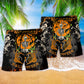 Halloween Dancing Skeleton Scary Beach Shorts Design Detail For Spooky Season Travel
