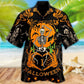 Halloween Dancing Skeleton Hawaiian Shirt For Resort Events Seasonal Fun And Casual Warm Weather Style