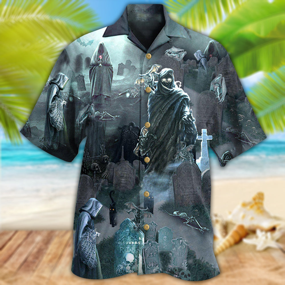 Halloween Death Could Not Hold Him In Tomb Hawaiian Shirt For Summer Vacation Beach Travel And Relaxed Casual Wear