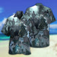 Gray Halloween Death Hold Tomb Back Ground Hawaiian Shirt For Beach Parties And Weekend Getaways