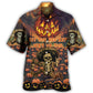 Spooky Halloween Letter Pattern Hawaiian Shirt For Summer Vacation Beach Travel And Relaxed Casual Wear