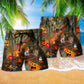 Halloween Night Fantasy Music Party Beach Shorts Pattern Detail For Island Trips And Easygoing Coastal Style