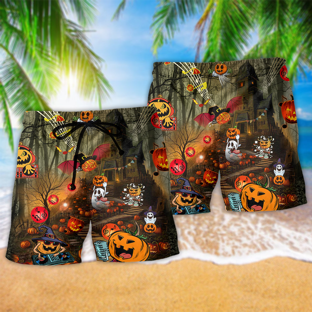 Halloween Night Fantasy Music Party Beach Shorts Pattern Detail For Island Trips And Easygoing Coastal Style