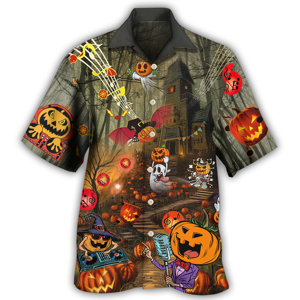 Halloween Fantasy Party Music Hawaiian Shirt For Summer Vacation Beach Travel And Relaxed Casual Wear