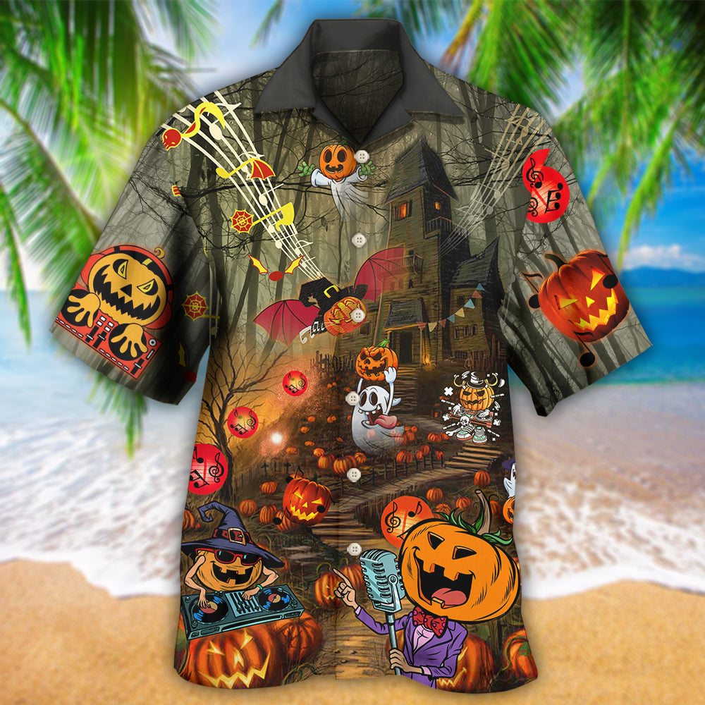 Halloween Fantasy Party Music Hawaiian Shirt For Summer Vacation Beach Travel And Relaxed Casual Wear