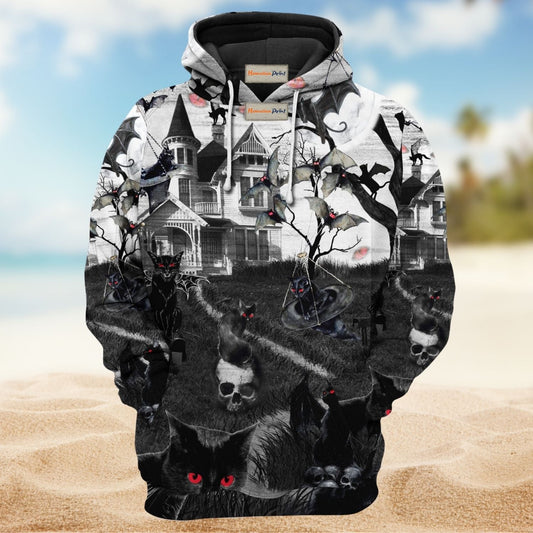 Halloween Flying Cat Hoodie For Autumn Adventures Halloween Events And Relaxed Streetwear