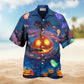 Halloween Glowing Pumpkins By Night Hawaiian Shirt For Summer Vacation Beach Travel And Relaxed Casual Wear