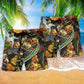 Halloween Seasonal Beach Shorts Pattern Detail For Leisure Travel And Relaxed Casual Style
