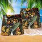 Halloween Night Pumpkin Scary Beach Shorts Pattern Detail For Seaside Leisure And Warm Weather Wardrobe