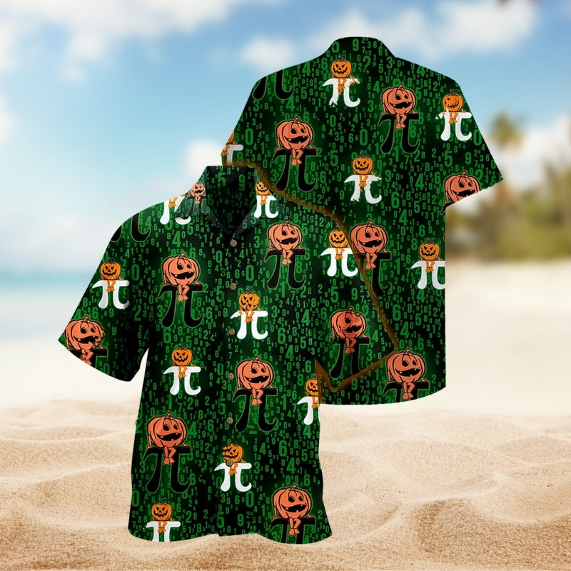 Halloween Pumpkin Hawaiian Shirt For Coastal Travel, Casual Events, And Comfortable Summer Wear