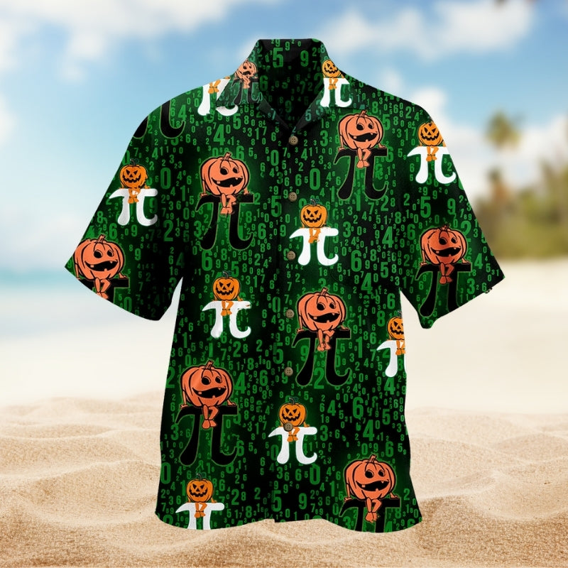 Halloween Pumpkin Hawaiian Shirt For Coastal Travel, Casual Events, And Comfortable Summer Wear