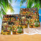 Halloween Smiling Pumpkin Beach Shorts Pattern Detail For Coastal Travel And Laid Back Daily Wear