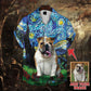 Blue Custom Pet Face Personalized Gift Starry Hawaiian Shirt Pattern View For Relaxed Warm Weather Outfits
