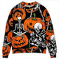 Halloween Skeleton Pumpkin Sweater For Alternative Outfits Seasonal Events And Everyday Comfort