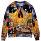 Halloween Skeleton Pumpkin Party Sweater For Fantasy Fans Casual Outings And Weekend Adventures