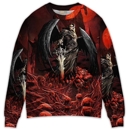 Halloween Skull Dark Night Sweater For Alternative Fashion Events And Thoughtful Seasonal Gifts