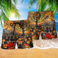 Halloween Skull Darkness Night Beach Shorts For Summer Vacation And Coastal Travel