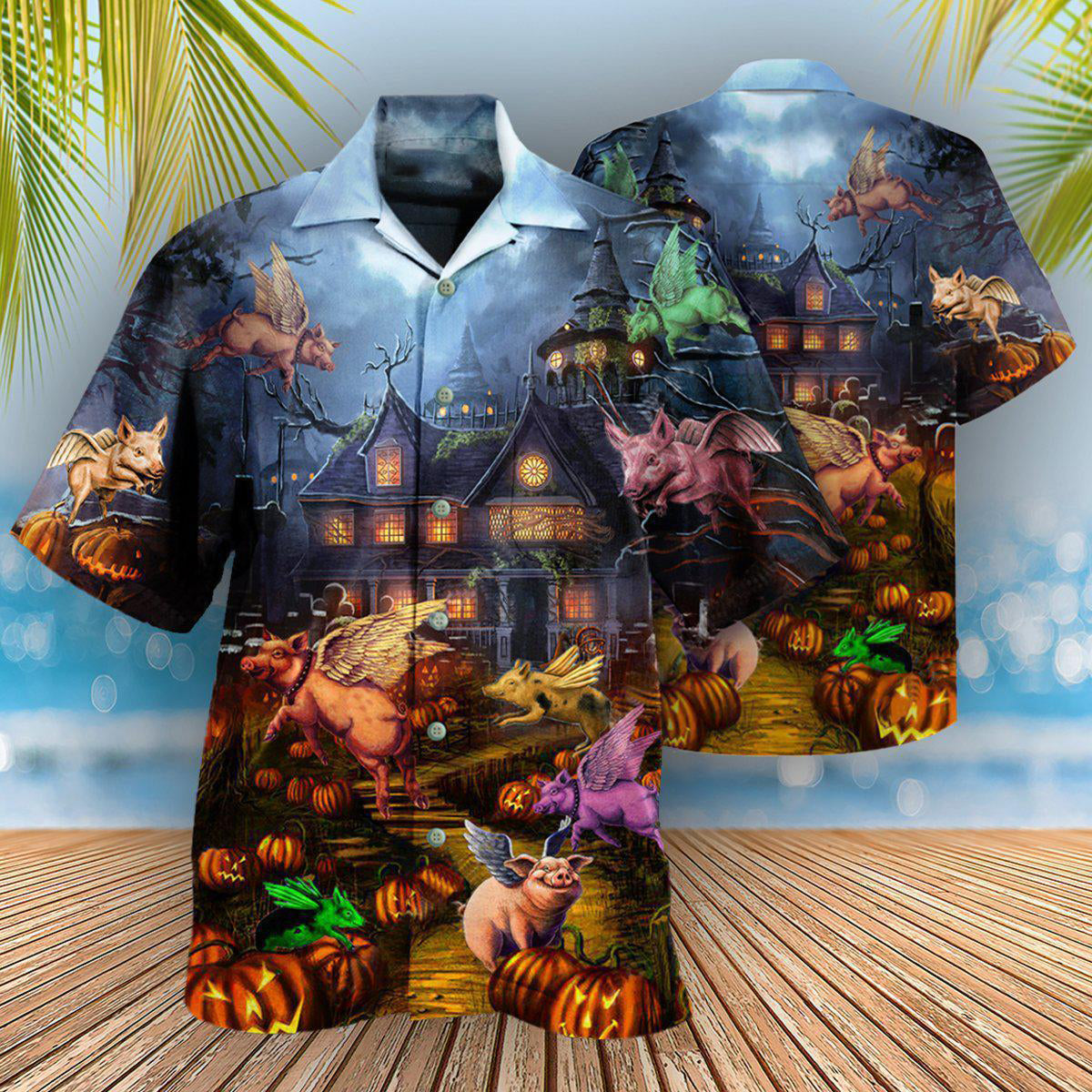 Halloween Hawaiian Shirt With All Over Print For Vacation Getaways Resort Wear And Casual Celebrations