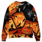 Halloween Wolf Pumpkin Fantasy Sweater For Alternative Outfits Seasonal Events And Everyday Comfort