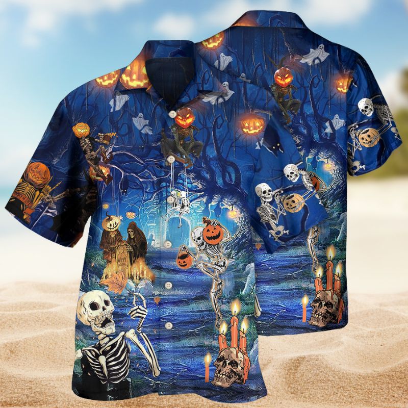 Halloween You'Re Dead Hawaiian Shirt For Autumn Gatherings, Coastal Outings, And Playful Holiday Style