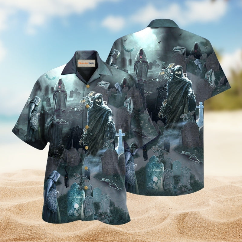 Halloween Death Could Not Hold Him In Tomb Hawaiian Shirt For Summer Vacation Beach Travel And Relaxed Casual Wear