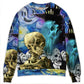 Halloween Skull Smoke Starry Night Sweater For Alternative Outfits Seasonal Events And Everyday Comfort