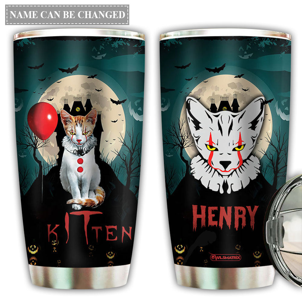 Halloween Kitten Cute Kitten Cat Personalized 20 Oz Tumbler For Coffee Travel And Daily Drinks