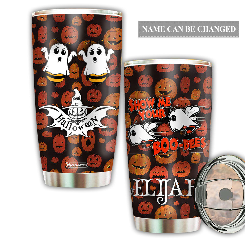 Halloween Boo Bee Pumpkin Personalized 20 Oz Tumbler For Coffee Travel And Daily Drinks
