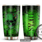 Halloween Skull With Smile Green Personalized 20 Oz Tumbler For Coffee Travel And Daily Drinks